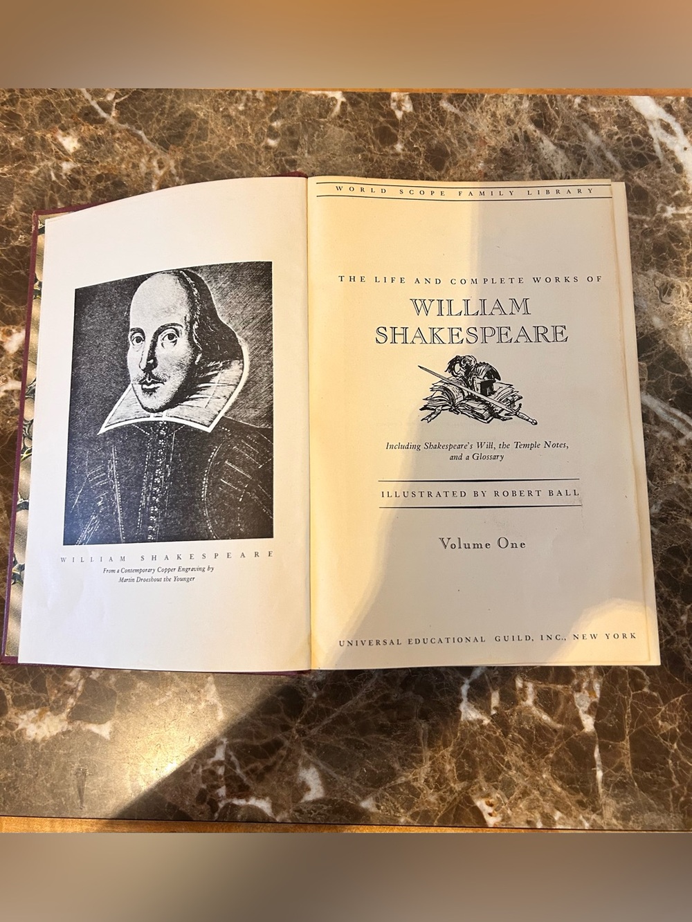 The Life and Complete Works of William Shakespeare,"World Scope Family Library.